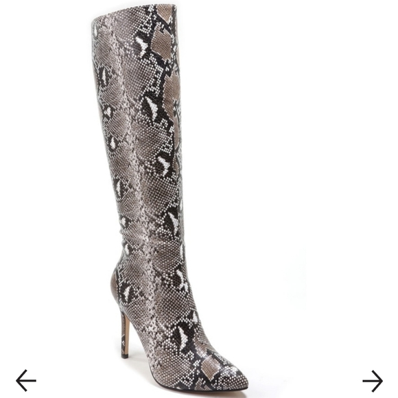 NEW Catherine Malandrino Rosah Snake Print Knee High Stiletto Boot - Picture 8 of 13